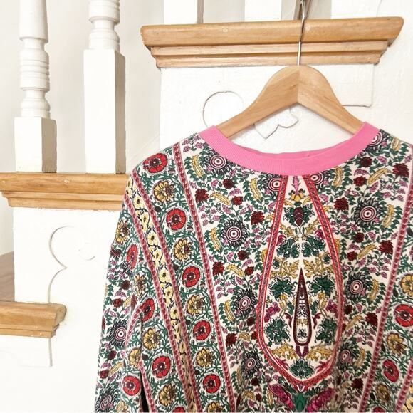 Alice + Olivia Amirah Floral Print Sweatshirt with Tie Details Pullover Size XS - Picture 3 of 7